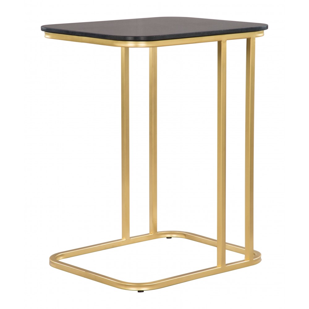 Alma C-Side Marble Table Black & Gold