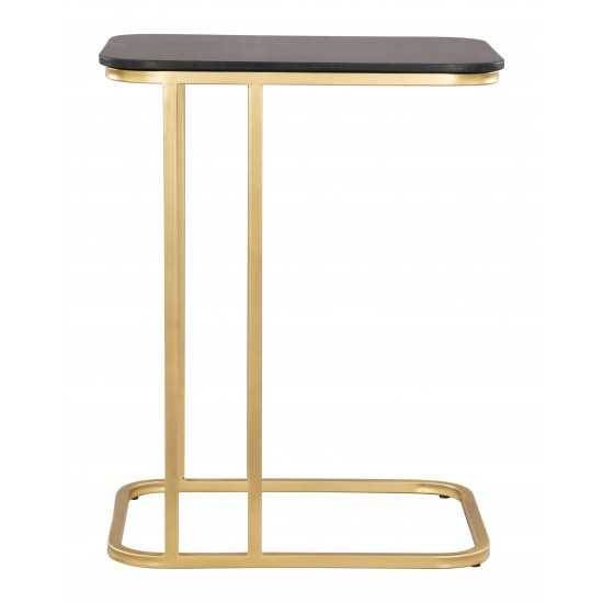 Alma C-Side Marble Table Black & Gold