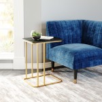 Alma C-Side Marble Table Black & Gold