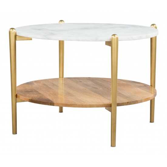 Mina Coffee Marble Table White & Gold