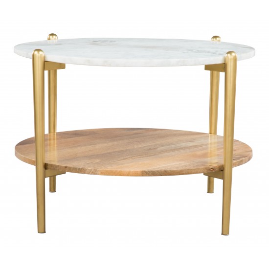 Mina Coffee Marble Table White & Gold