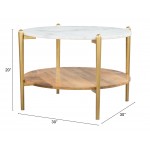 Mina Coffee Marble Table White & Gold