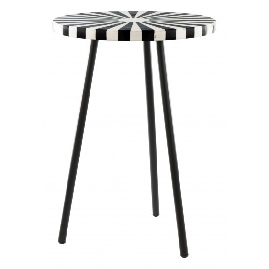 Flare Side Table Black & White