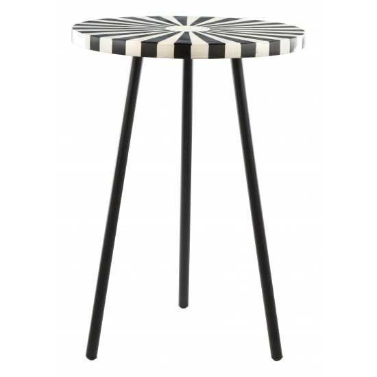 Flare Side Table Black & White