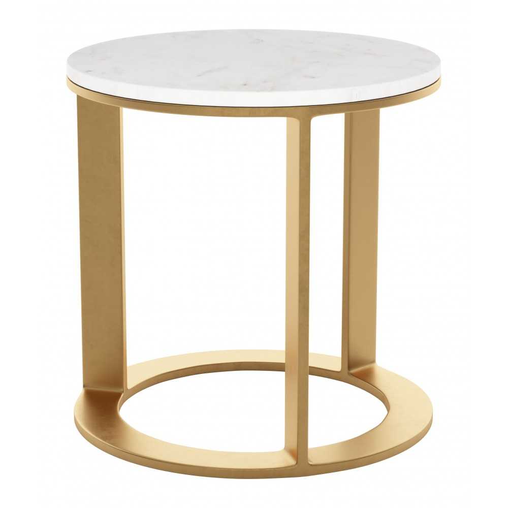 Helena Marble Side Table White & Gold Helena Marble Side Table White & Gold