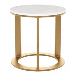 Helena Marble Side Table White & Gold