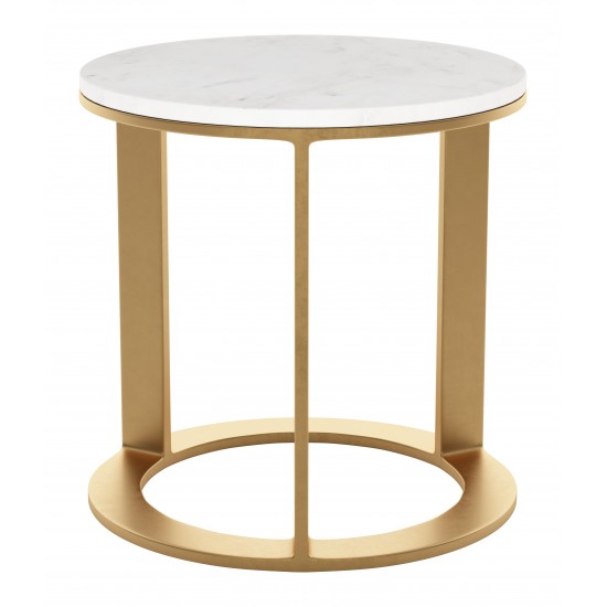 Helena Marble Side Table White & Gold