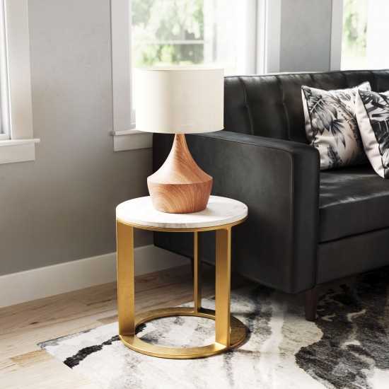 Helena Marble Side Table White & Gold