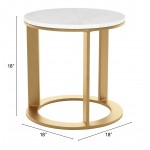 Helena Marble Side Table White & Gold