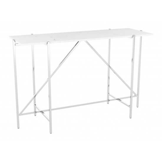 Titan Marble Console Table White & Silver