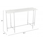 Titan Marble Console Table White & Silver