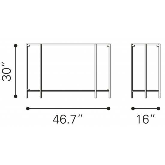 Titan Marble Console Table White & Silver