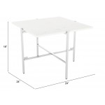 Titan Marble Side Table White & Silver
