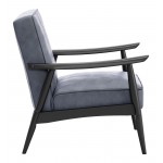 Rocky Velvet Arm Chair Gray