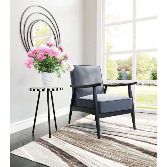 Rocky Velvet Arm Chair Gray