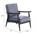 Rocky Velvet Arm Chair Gray
