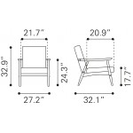 Rocky Velvet Arm Chair Gray