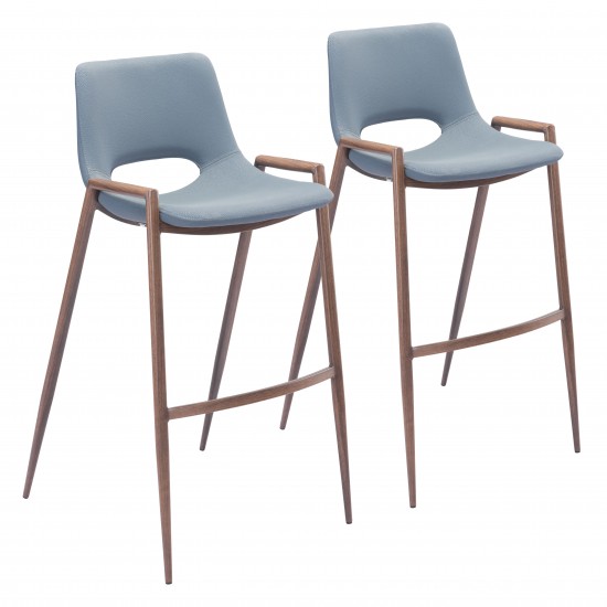 Desi Bar Chair (Set of 2) Gray