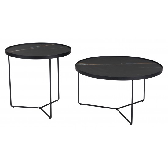 Set of 2 Harrison Coffee Tables Black