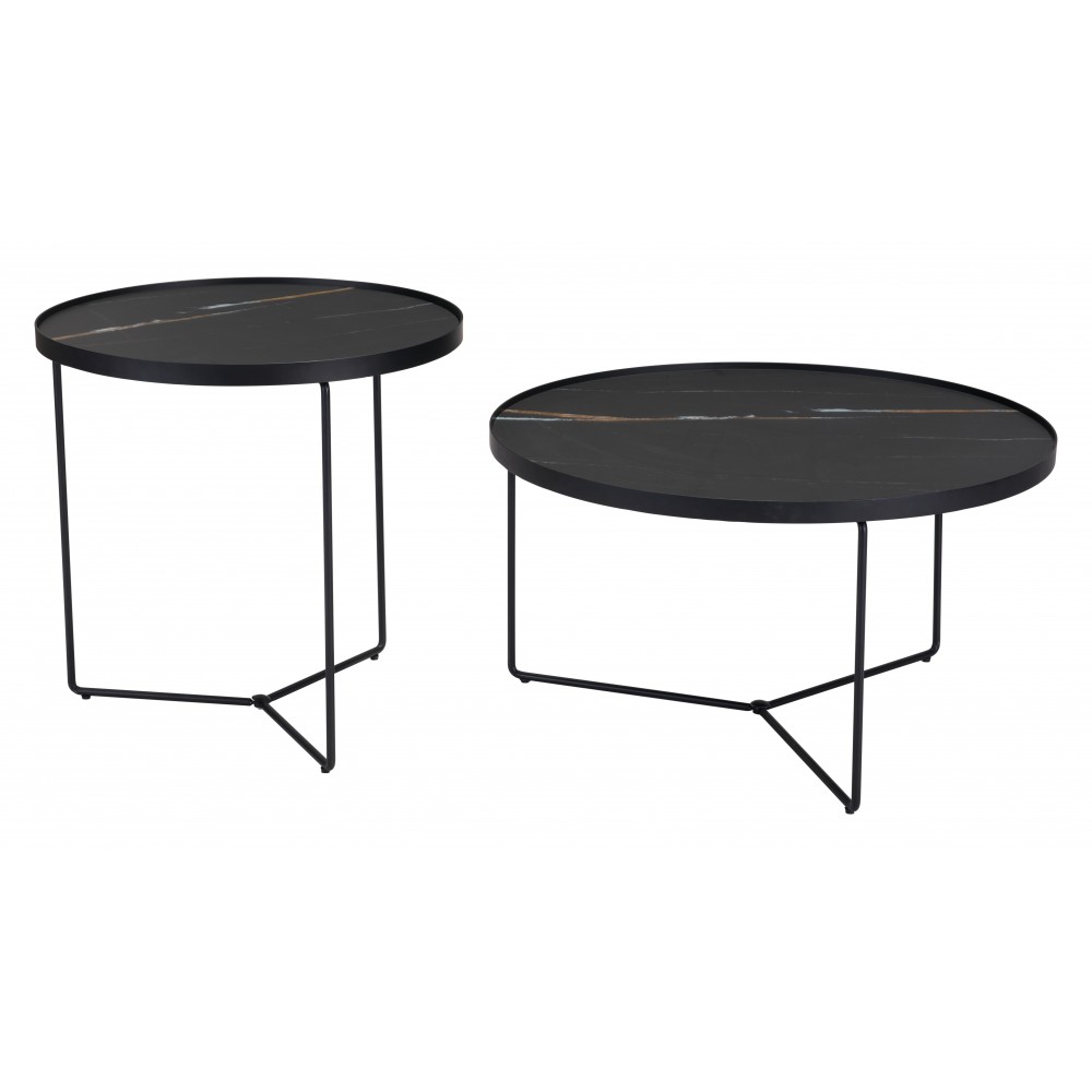 Set of 2 Harrison Coffee Tables Black Set of 2 Harrison Coffee Tables Black