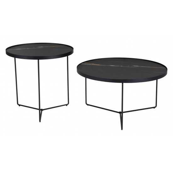 Set of 2 Harrison Coffee Tables Black