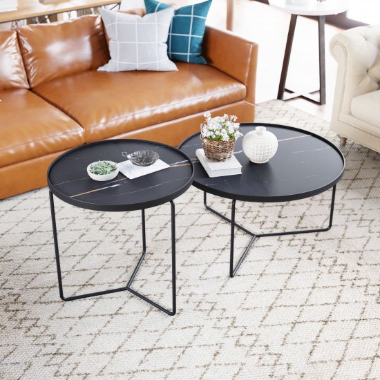 Set of 2 Harrison Coffee Tables Black