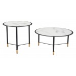 Set of 2 Davis Coffee Tables Black & White