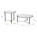 Set of 2 Davis Coffee Tables Black & White