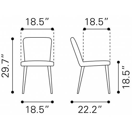 Manchester Dining Chair (Set of 2) Gray