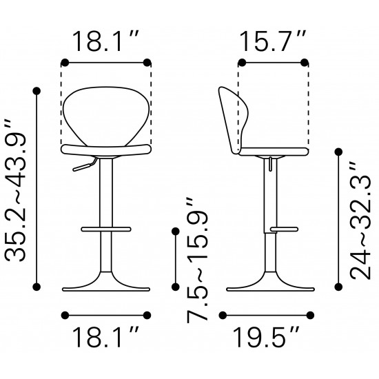 Salem Bar Chair Red