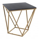 Verona Marble Side Table Black & Gold