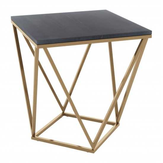 Verona Marble Side Table Black & Gold