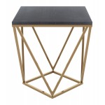 Verona Marble Side Table Black & Gold