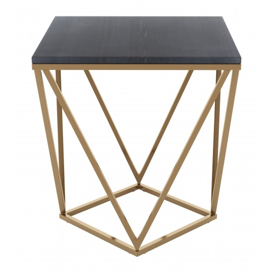 Verona Marble Side Table Black & Gold