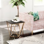 Verona Marble Side Table Black & Gold