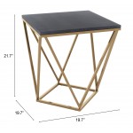 Verona Marble Side Table Black & Gold