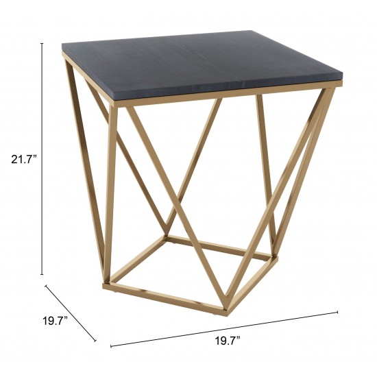 Verona Marble Side Table Black & Gold