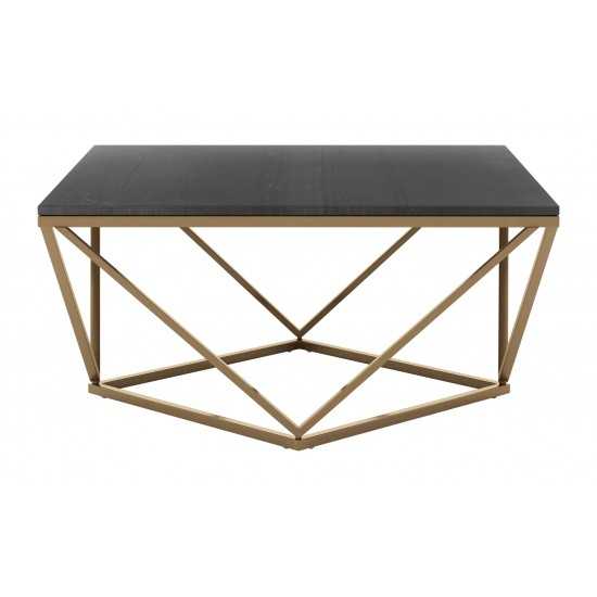 Verona Marble Coffee Table Black & Gold