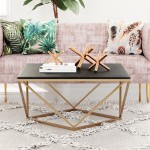 Verona Marble Coffee Table Black & Gold