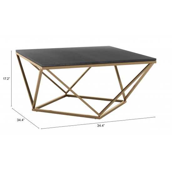 Verona Marble Coffee Table Black & Gold