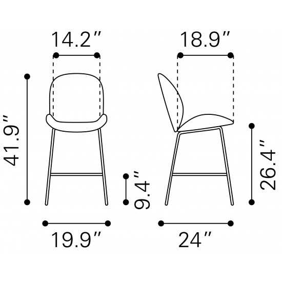 Miles Counter Chair Gray