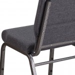 18.5''W Stacking Church Chair in Dark Gray Fabric - Silver Vein Frame