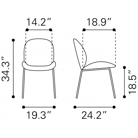 Miles Dining Chair (Set of 2) Black