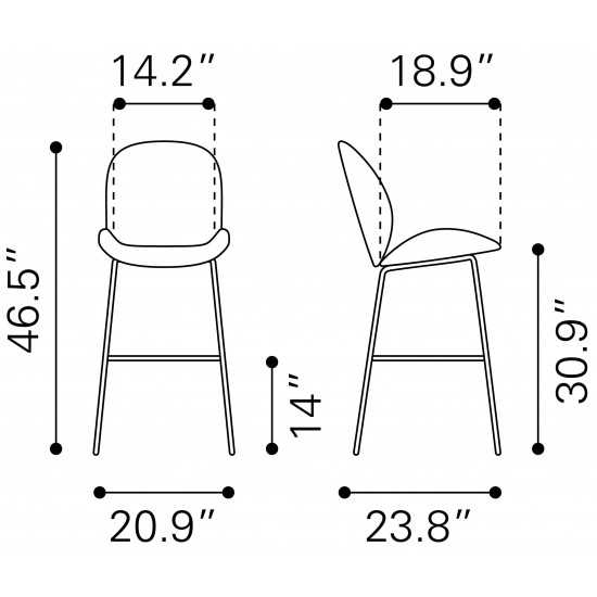 Miles Bar Chair Green