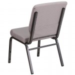 18.5''W Stacking Church Chair in Gray Dot Fabric - Silver Vein Frame