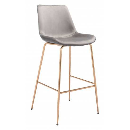 Tony Bar Chair Gray & Gold