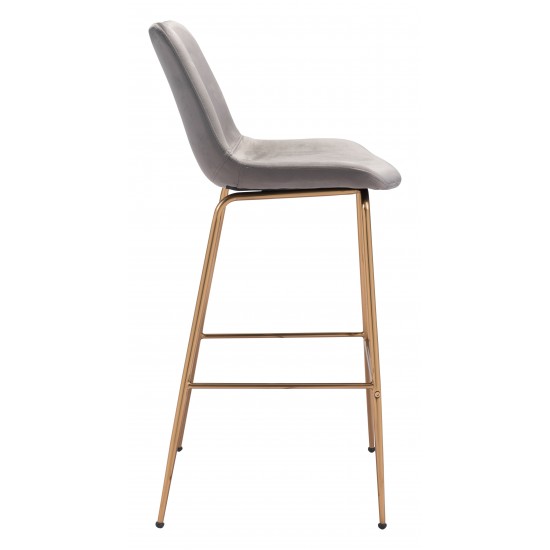 Tony Bar Chair Gray & Gold