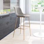 Tony Bar Chair Gray & Gold