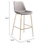 Tony Bar Chair Gray & Gold