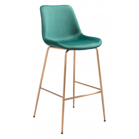 Tony Bar Chair Green & Gold